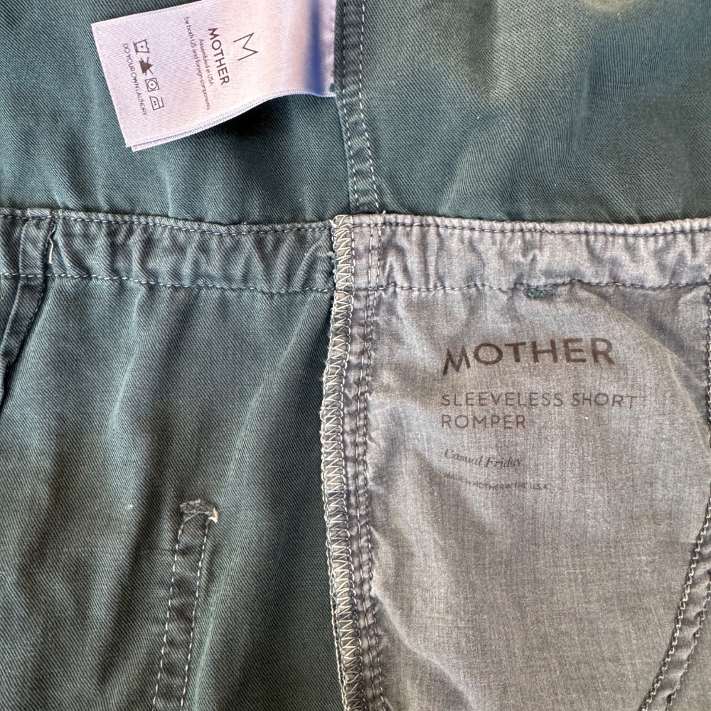 MOTHER denim sleeveless shorts romper w pockets  in Teal Size M - Picture 14 of 15